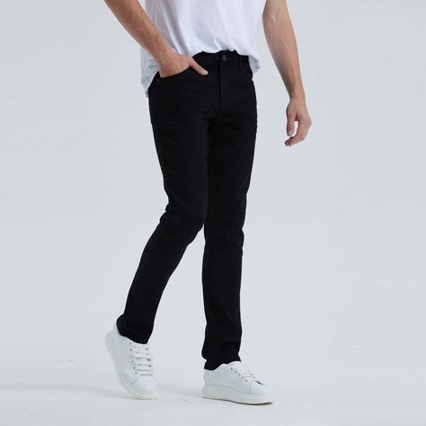 Jeans Hombre Slim Vintage Negro-1