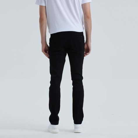 Jeans Hombre Slim Vintage Negro-2