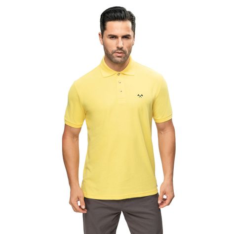 Polera Pique Básica Con Logo Amarillo Hombre Fashion's Park-0