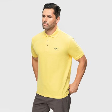 Polera Pique Básica Con Logo Amarillo Hombre Fashion's Park-1