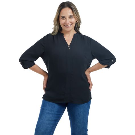 Blusa Mujer Lisa Estampado Negro-0