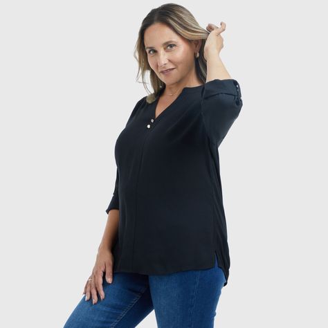Blusa Mujer Lisa Estampado Negro-1