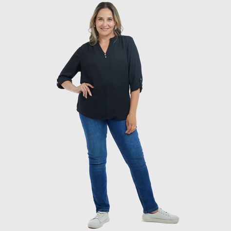 Blusa Mujer Lisa Estampado Negro-3
