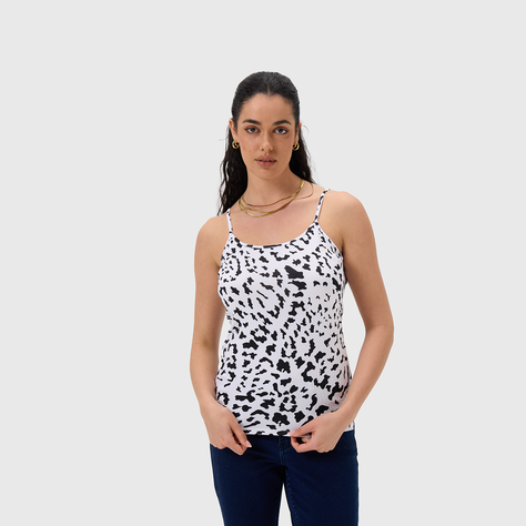 Polera Mujer Pabilo Print Blanco / Negro Fashions Park-1