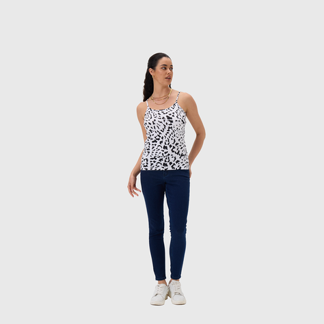 Polera Mujer Pabilo Print Blanco / Negro Fashions Park-3