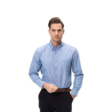 Camisa Hombre Oxford Azul Fashion's Park-0