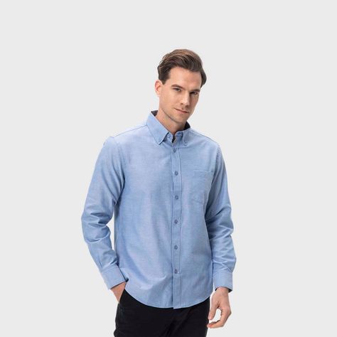 Camisa Hombre Oxford Azul Fashion's Park-1