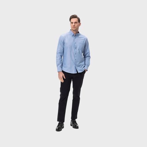 Camisa Hombre Oxford Azul Fashion's Park-3