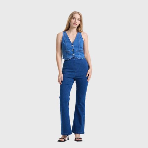 Jeans Mujer Flare Jeggins Azul Fashion's Park-3