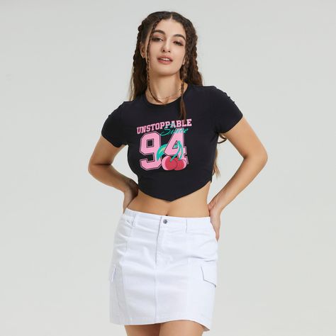 Polera Print Negro Mujer-0
