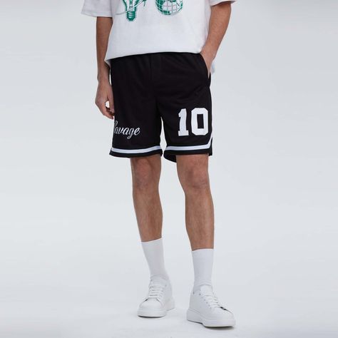 Bermuda Hombre Deportivo Print Negro-0