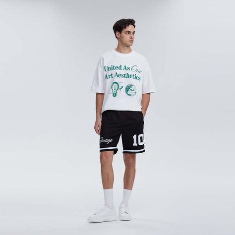 Bermuda Hombre Deportivo Print Negro-3
