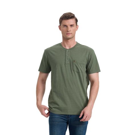 Polera Hombre Tres Botones Verde Militar Fashion's Park-0