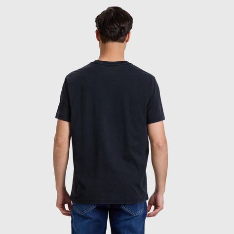 Polera Hombre Acid Wash Print Negro-2
