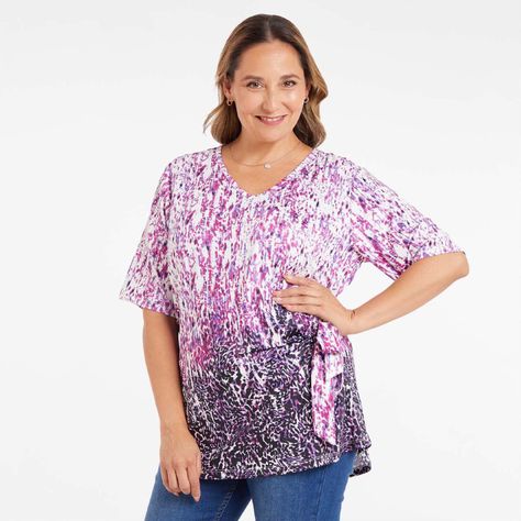 Polera Full Print Negro Mujer-1