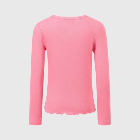 Polera Niña Rib Cut Rosado Fashion's Park-1