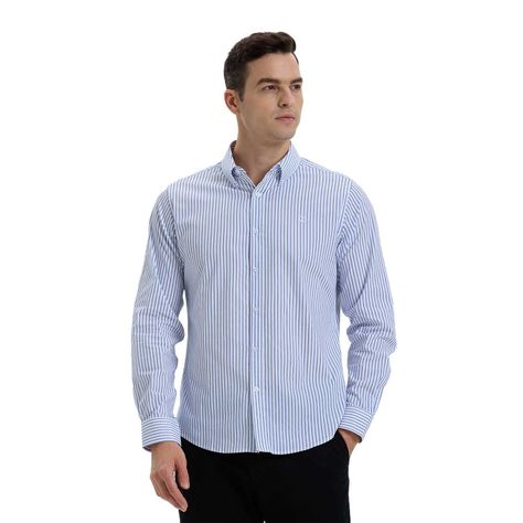 Camisa Hombre Slim Fit Rayas Blanco-0