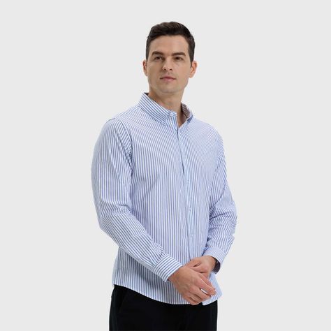 Camisa Hombre Slim Fit Rayas Blanco-1