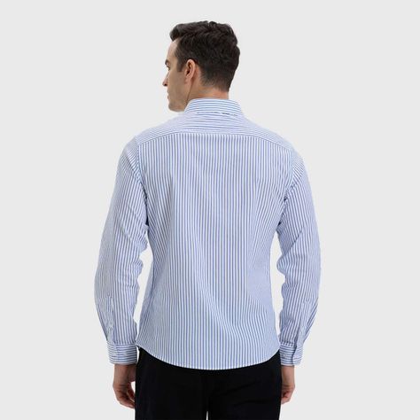 Camisa Hombre Slim Fit Rayas Blanco-2