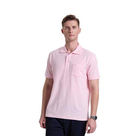 Polera Hombre Pique Básica Lisa Rosado Claro Fashion's Park-0