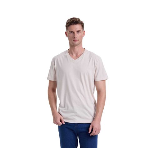 Polera Hombre Cuello V Básica Beige Fashion's Park-0
