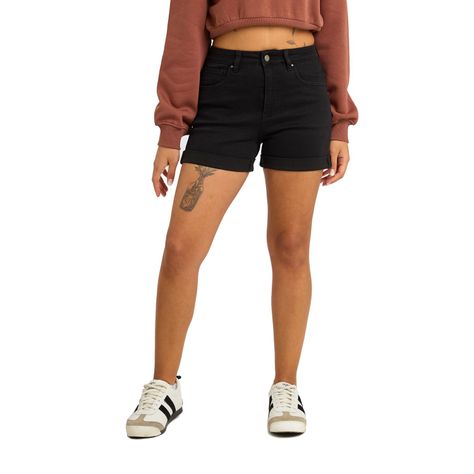Short Mujer Mom Tiro Alto Negro Fashions Park-0
