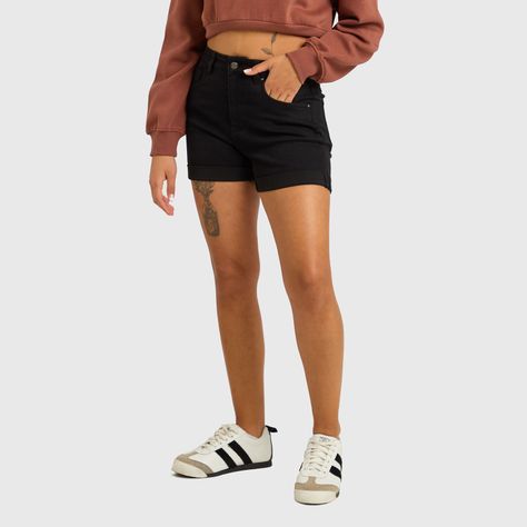 Short Mujer Mom Tiro Alto Negro Fashions Park-1