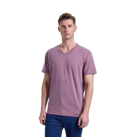 Polera Hombre Cuello V Básica Malva Fashion's Park-0