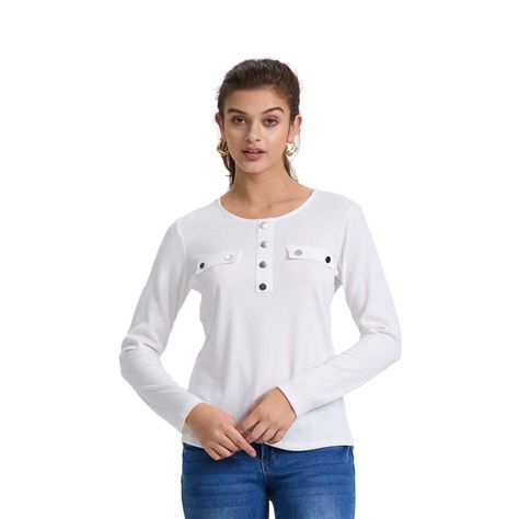 Polera Mujer Pata Botón Rib Liso Crudo Fashion's Park-0