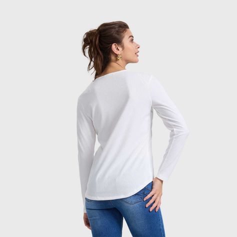 Polera Mujer Pata Botón Rib Liso Crudo Fashion's Park-2