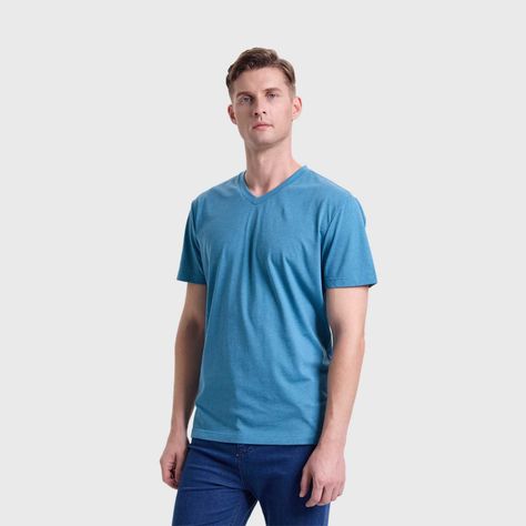 Polera Hombre Cuello V Básica Petroleo Fashion's Park-1