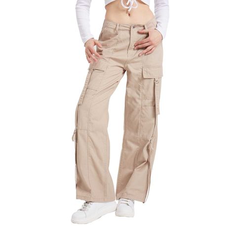 Jeans Mujer Cargo Recto Beige Fashion's Park-0