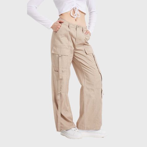 Jeans Mujer Cargo Recto Beige Fashion's Park-1