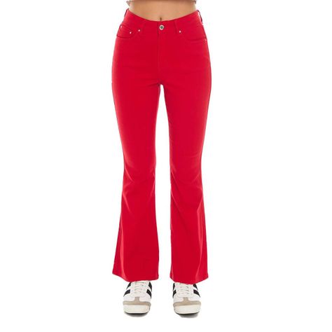 Jeans Mujer Flare Color Terracota Fashion's Park-0