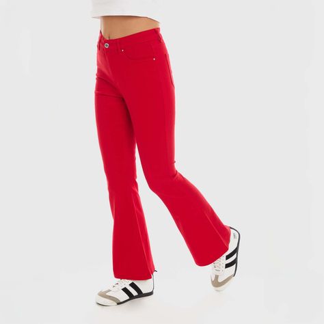 Jeans Mujer Flare Color Terracota Fashion's Park-1