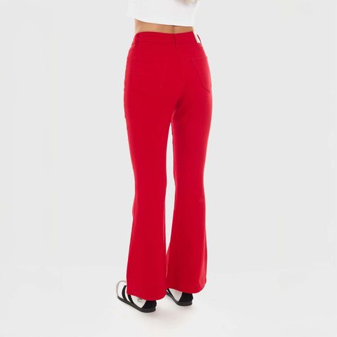Jeans Mujer Flare Color Terracota Fashion's Park-2