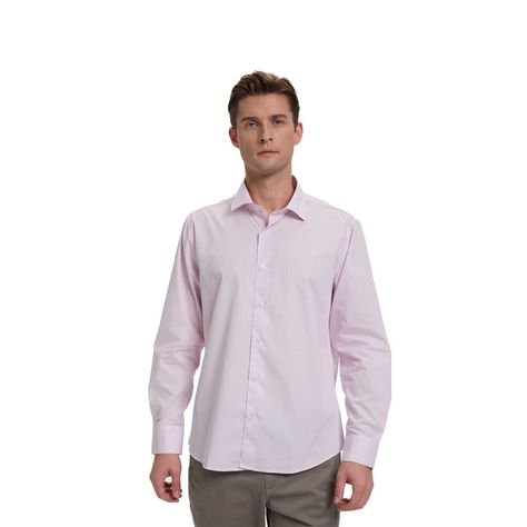 Camisa Hombre Cuello Italiano Lila Claro Fashion's Park-0