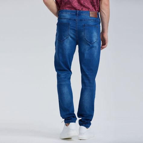 Jeans Skinny Rotura Azul Oscuro Hombre-2