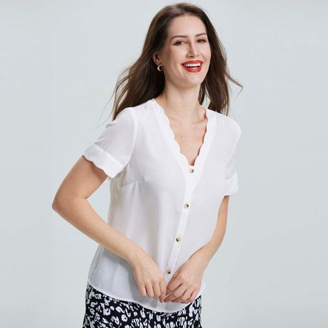 Blusa Con Aplicación Ondulada Negro Mujer-1