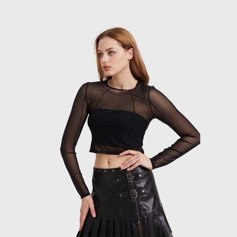 Polera Mujer Malla Negro Fashion´s Park-1