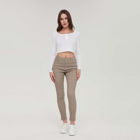 Jeans Mujer Super Skinny Cafe Claro Fashion´s Park-7