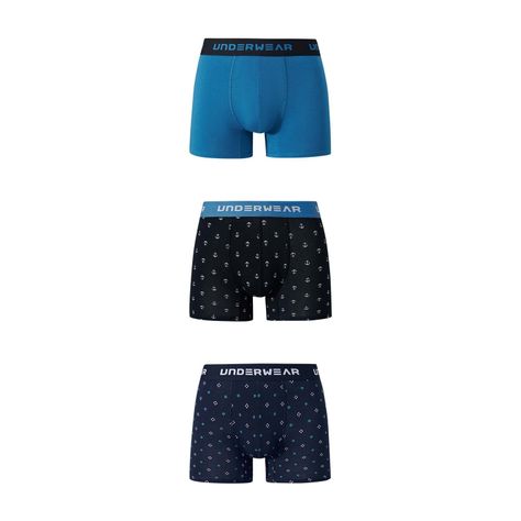 Boxer Hombre Tripack Liso Azul Fashion's Park-0