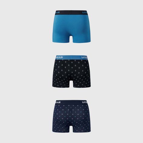 Boxer Hombre Tripack Liso Azul Fashion's Park-1