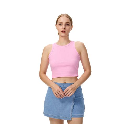 Polera Mujer Crop Rosado Fashion's Park-0