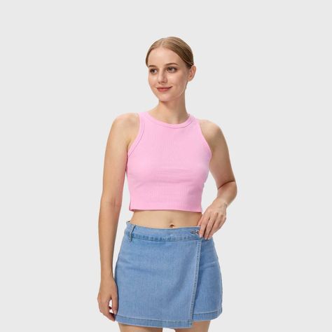 Polera Mujer Crop Rosado Fashion's Park-1
