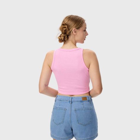 Polera Mujer Crop Rosado Fashion's Park-2