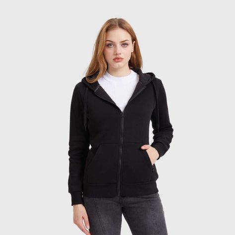 Polerón Mujer Hoodie Negro Fashion´s Park-1