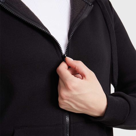 Polerón Mujer Hoodie Negro Fashion´s Park-3