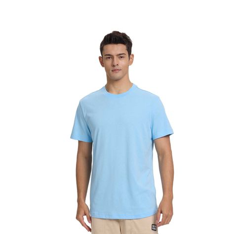 Polera Hombre Long Fit Básica Celeste Fashion's Park-0