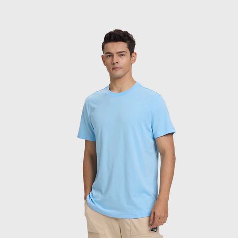 Polera Hombre Long Fit Básica Celeste Fashion's Park-1